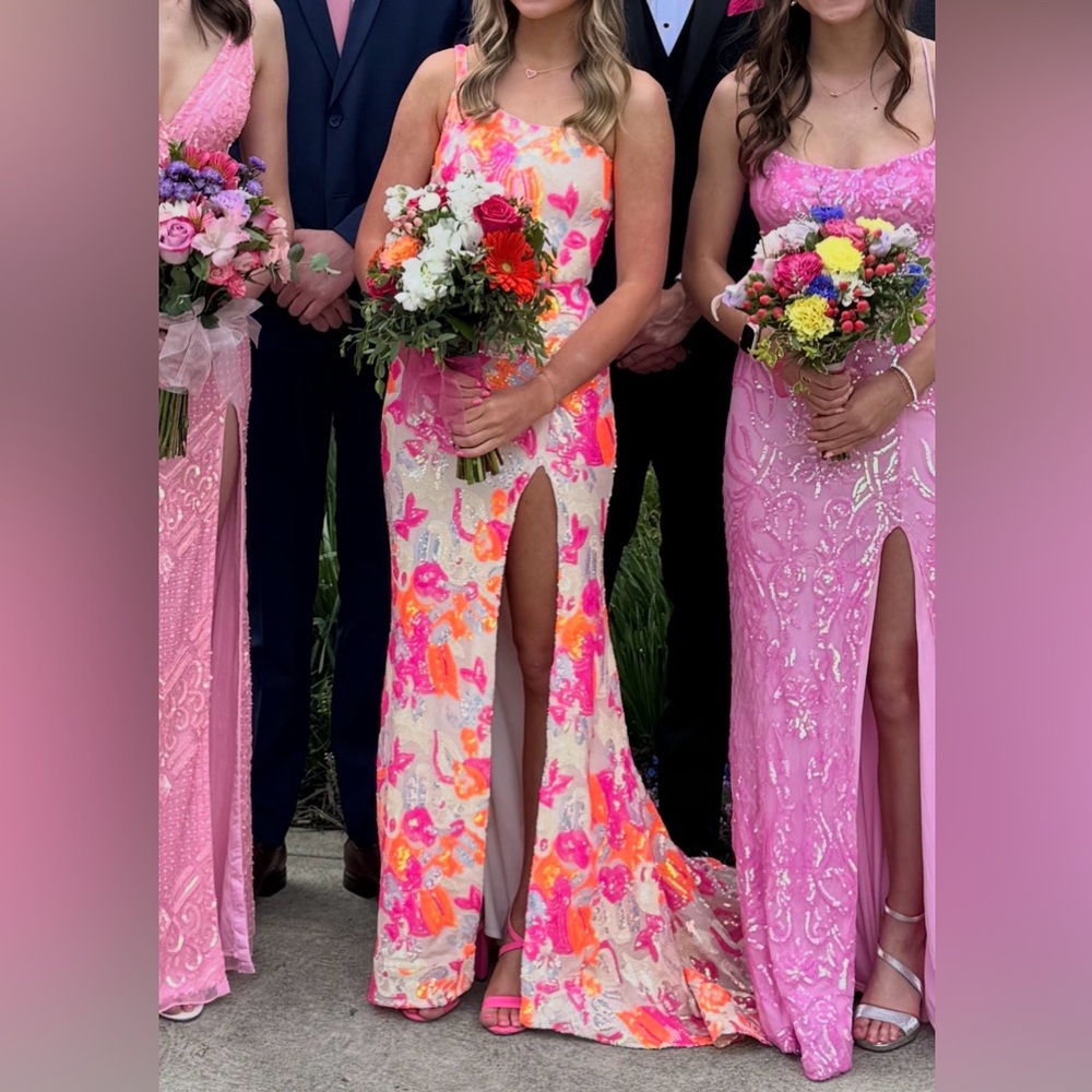 Jovani 26131 Pink/Orange Prom Dress Size 00 - Picture 8 of 10